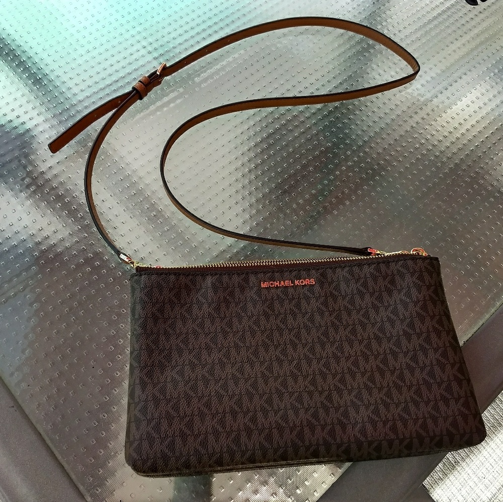 Michael Kors double zipper cross body
